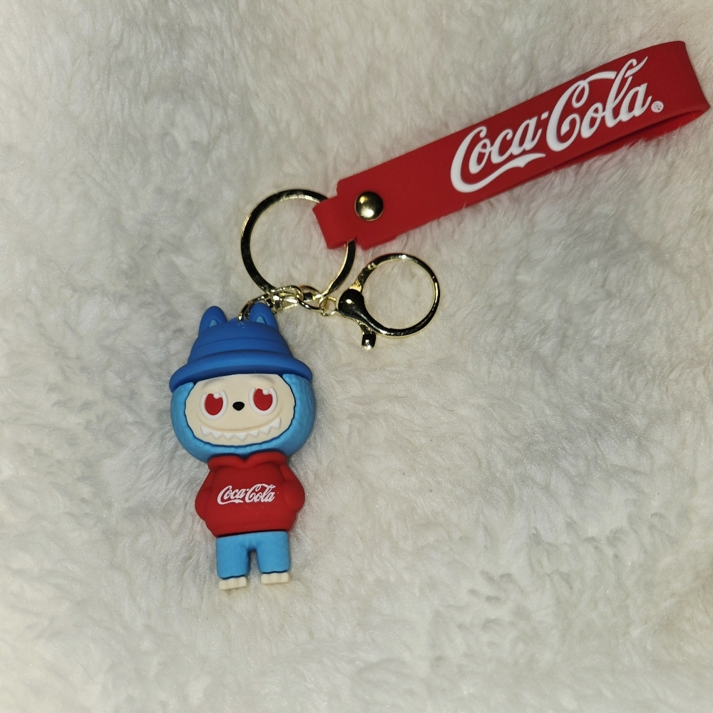 Coca Cola Red and Blue Labubu Keychain